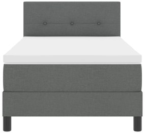 Cama Box Spring com Colchão Cinza Escuro 90x190 cm Tecido