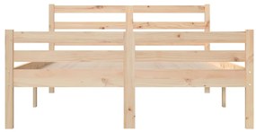 Estrutura de cama 140x190 cm madeira maciça