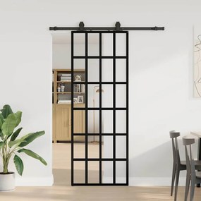 Porta deslizante c/ conj. ferragens 76x205cm vidro ESG preto