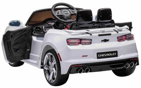 Carro elétrico para Crianças Chevrolet Camaro, licença original, bateria 12V, portas que abrem, assento em couro artificial, motor 2x 35W, luzes LED,