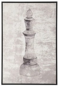 Quadro com motivo xadrez em cinzento 63 x 93 cm BUDRIO Beliani