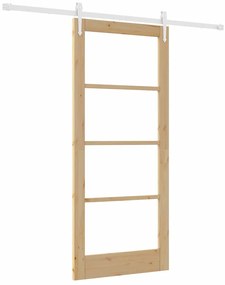 Conjunto de Porta Deslizante vidaXL com Hardware 86x198,5 cm Madeira S