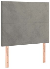 Cama boxspring c/ colchão 120x200 cm veludo cinzento-claro