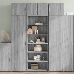 vidaXL Armário alto 70x41x185 cm derivados de madeira cinza sonoma