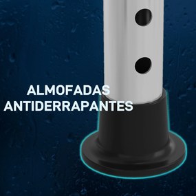 Banco de Duche com Altura Ajustável em 8 Posições com Base de Borracha Antiderrapante 50x36x39,5-56,5 cm Preto