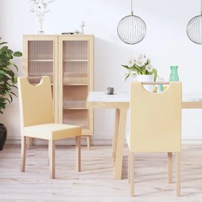 vidaXL Cadeiras de jantar 2 pcs tecido cor creme