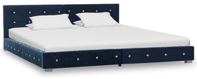 vidaXL Estrutura de cama 160x200 cm veludo azul