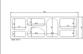 Aparador "Vienna" - Branco - 160x51x38 cm - Design Moderno