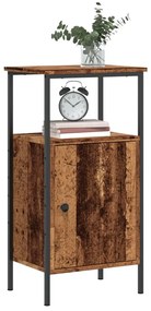 vidaXL Mesa de cabeceira 41x31x80 cm derivados madeira madeira velha