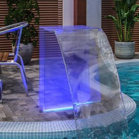 151406 vidaXL Fonte de piscina com luzes LED RGB 51 cm acrílico