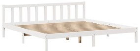 Cama com estante sem colchão 180x200 cm pinho maciço branco