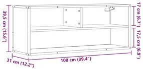 Móvel p/ TV 100x31x39,5 cm deriv. madeira/metal carvalho fumado