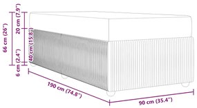 Estrutura de cama com colchão Cinzento escuro 90 x 190 cm