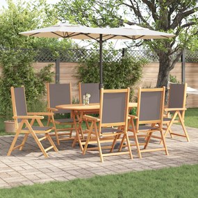 vidaXL Conjunto de Jantar de Jardim 7 Peças Anthracite Madeira de Acácia Sólida