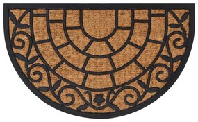 Tapete de porta semicircular 45x75 cm borracha e fibra de coco