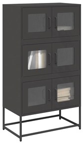 Aparador alto 68x39x123 cm aço preto