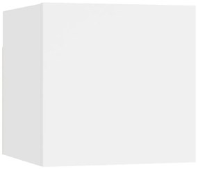 Conjunto de 6 Móveis de Parede de TV Funchal S - Branco - Design Moder