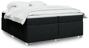 Cama com molas/colchão 200x200 cm tecido preto