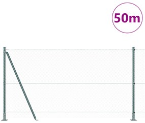 Cerca Hexagonal vidaXL Verde 1,2x50 m Aço