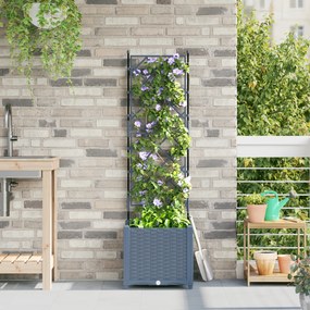 vidaXL Plantadeira com Treliça Cinza Claro 40x40x143 cm
