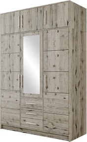 Roupeiro Dortivu 153, Carvalho wellington, 245x147x58cm, 156.4 kg, Portas para roupeiro: Com dobradiças