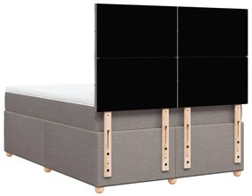 Cama com molas/colchão 140x200 cm tecido castanho-acinzentado