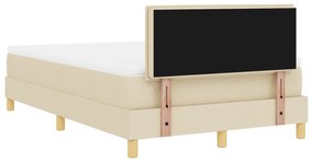 Cama Box Spring com Colchão Creme 120x200 cm Tecido