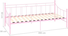 Estrutura sofá-cama 90x200 cm metal rosa