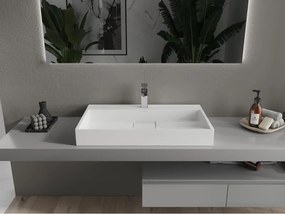 Mexen Ava lavatório de bancada em conglomerado 1/O 80 x 46 cm, branco - 23018001
