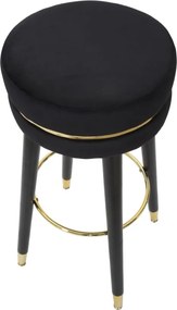 BANCO DE BAR PARIS Ø 35X74 CM PRETO E DOURADO
