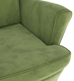 Poltrona em veludo verde-claro