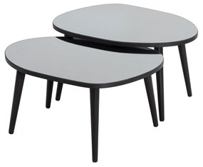 Mesa de Apoio Gusto (2 Peças) - Preto Fumado - 75x38x55cm e 75x41x55cm