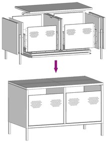 Móvel de TV 68x39x43,5 cm aço laminado a frio preto