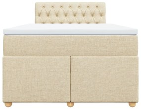 Cama boxspring com colchão 120x190 cm tecido cor creme