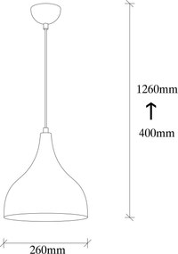 Candeeiro de Teto Saglam – Preto e Dourado – 26 cm x 126 cm