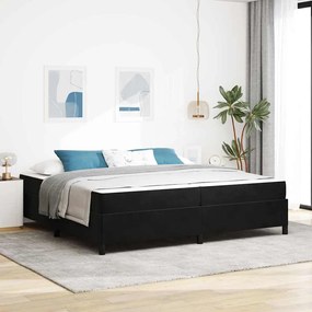 vidaXL Estrutura da Cama com colchão Preto 200 x 200 cm tecido