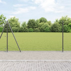 Cerca Hexagonal vidaXL Cinza 1,2x100 m Aço, Postes de Cerca vidaXL com