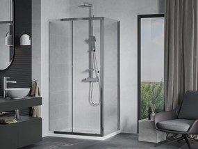 Mexen Apia cabine de duche de correr 120 x 90 cm, transparente, cromada + base Flat - 840-120-090-01-00-4010