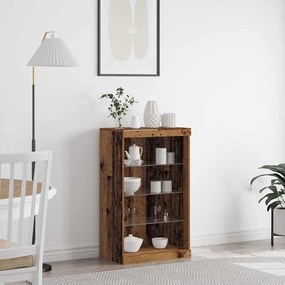 Sideboard vidaXL com Luzes LED Madeira Velha 60,5x37x100 cm