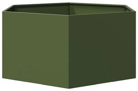 Vaso/floreira de jardim hexagonal 104x90x45 cm aço verde