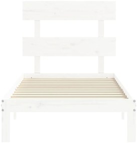 Cama sem colchão 90x200 cm madeira de pinho maciça branco
