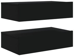 Móveis de TV com luzes LED 2 pcs 60x35x15,5 cm preto