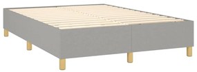 Estrutura de cama sem colchão 140x200 cm tecido cinzento-claro