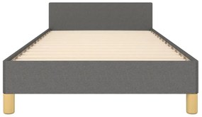 Estrutura de cama sem colchão 90x200 cm tecido cinzento-escuro