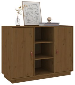 Aparador 100x40x75 cm madeira de pinho maciça castanho mel