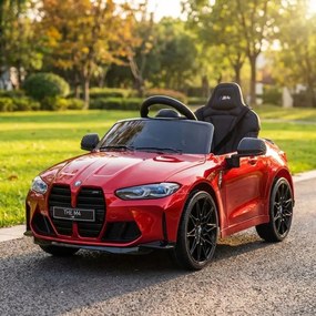 Carro elétrico para crianças BMW M4 12V pneus e borracha Vermelho