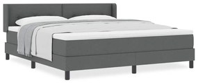 Cama Box com Colchão , Cinza Escuro, 180 x 200 cm, Tecido