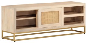 Móvel de TV 110x30x40 cm madeira de mangueira maciça e ferro