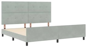 Cama vidaXL Cinza Claro 200x200 cm Veludo