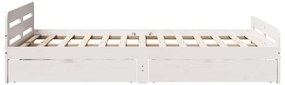 Cama sem colchão 120x190 cm madeira de pinho maciça branco